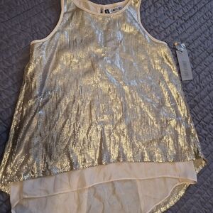 Jennifer Lopez Shimmering Silver Tank Top